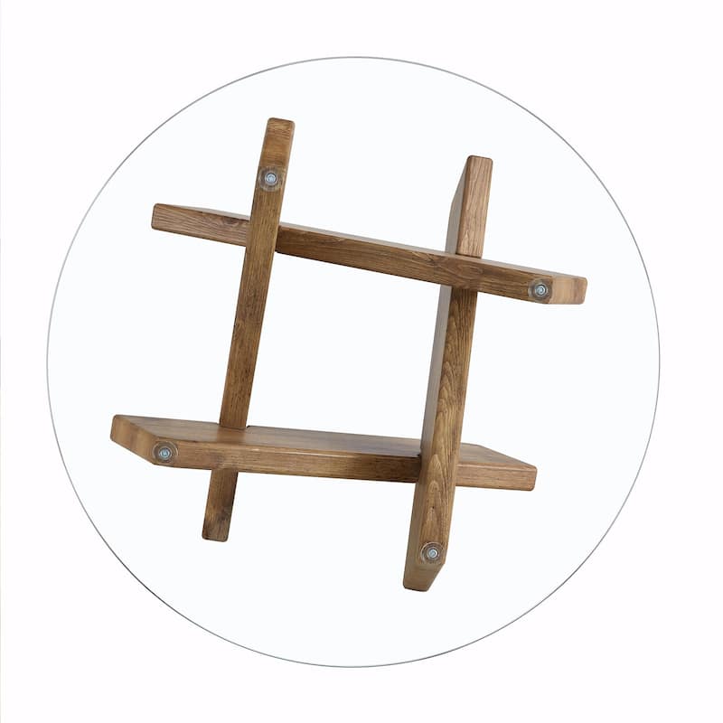 Modern 33.4-Inch Circular Glass Coffee Table with Distinctive Design