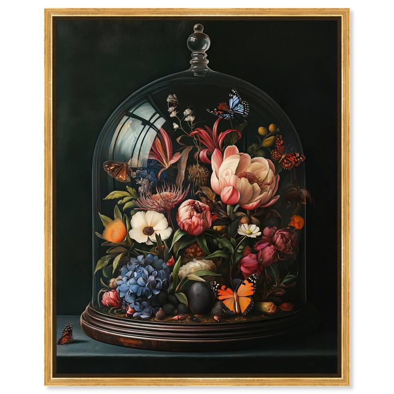 Bell Jar Garden II Canvas by Art Remedy - 24" x 30" - Gold