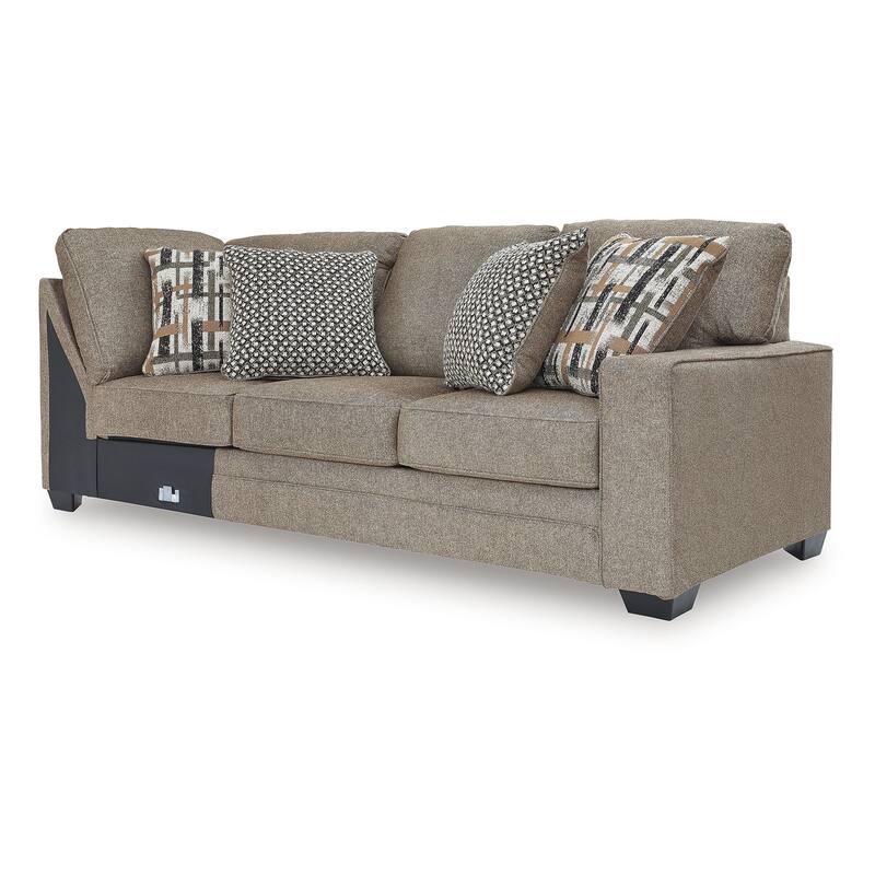 Signature Design by Ashley Cannonbrook Gray 3-Piece Sectional with Chaise - 141" W x 99" D x 40" H