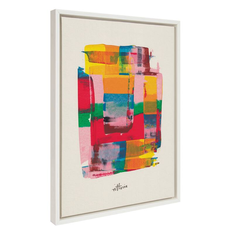 Kate and Laurel Sylvie Embrace The Excess Framed Canvas by Amber Vittoria - 18x24 - White