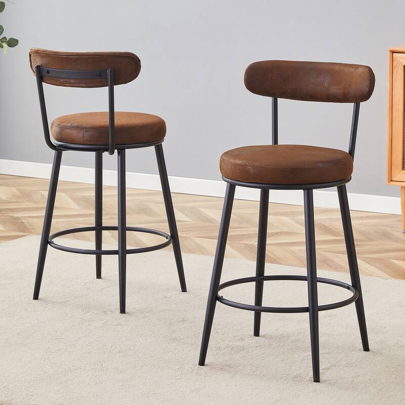 Fashionable and Comfortable - Two Sets of Ergonomic High Legged Bar Chairs, With Breathable Fabric Cushions .Pack two in one box