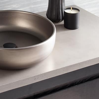 NativeStone Concrete Vanity Top - Vessel Sink Cutout with Single Faucet Hole (Top Only)