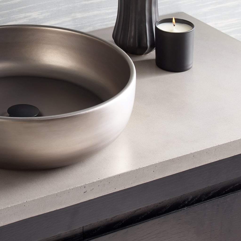 NativeStone Concrete Vanity Top - Vessel Sink Cutout with Single Faucet Hole (Top Only)
