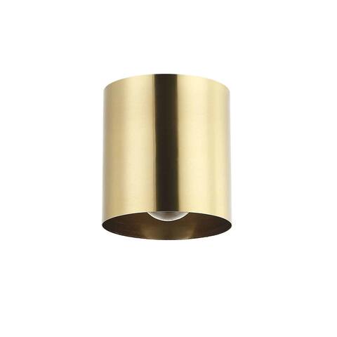Dainolite Theron 1 Light Contemporary Aged Brass Luxury Flush Mount Ceiling Light