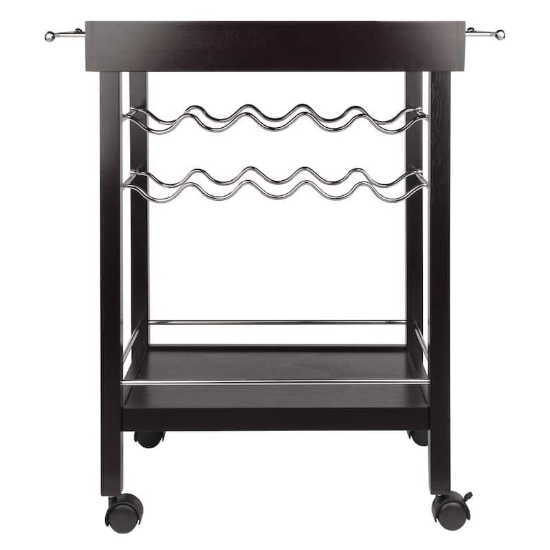 Johnnie Bar Cart, Espresso - 30.71 x 18.35 x 33.19 inches