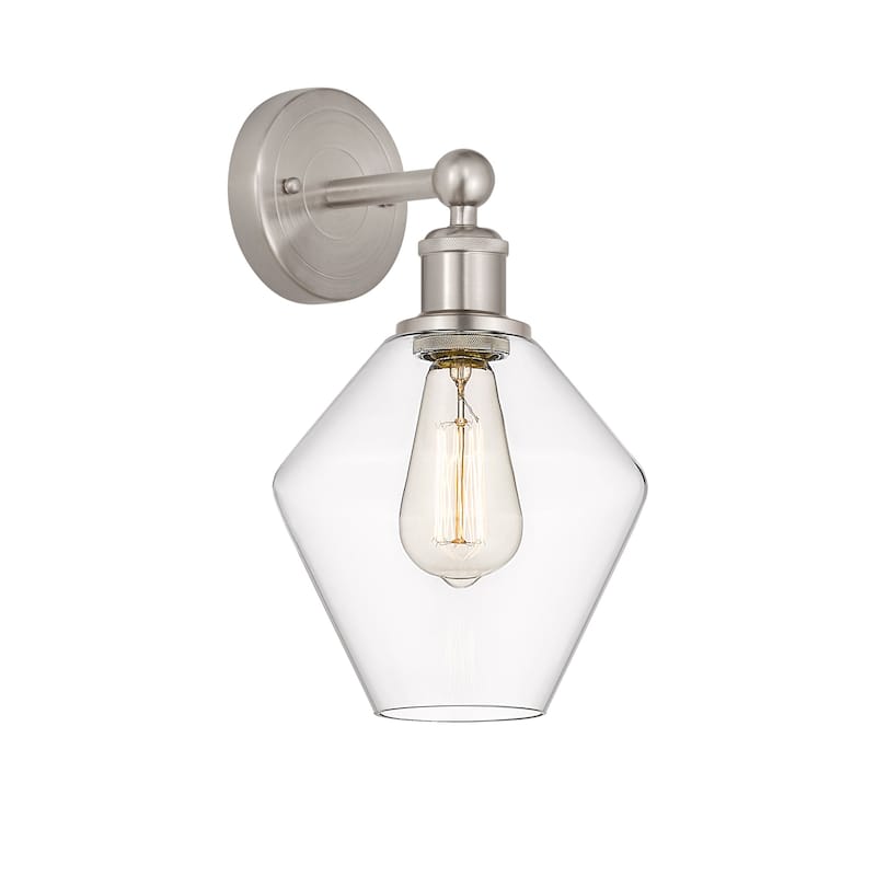 Innovations Lighting 616-1W-14-8 Cindyrella Sconce Cindyrella 14" Tall - Satin Nickel / Clear