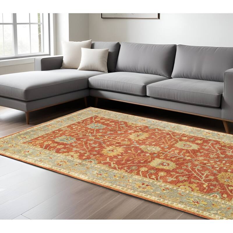 HomeRootsOriental Traditional Rectangle Area Rug - 108.27' X '72.05' X '0.16