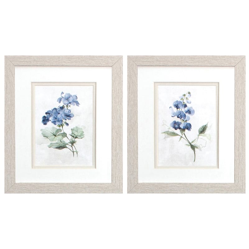 Farmhouse Periwinkle S/2 Framed Art Under glass - 11 X 09 X 1
