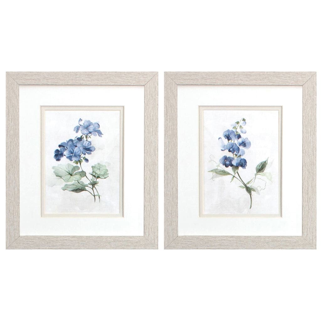 Farmhouse Periwinkle S/2 Framed Art Under glass