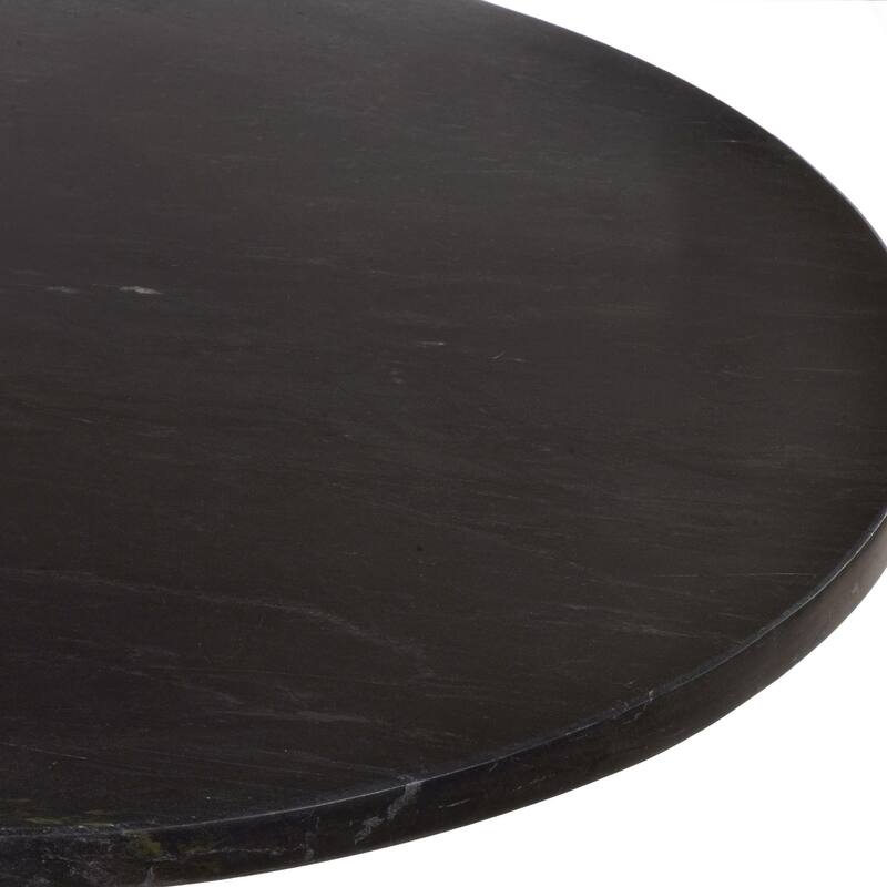 Accent Table with Round Marble Top - 24" - Black
