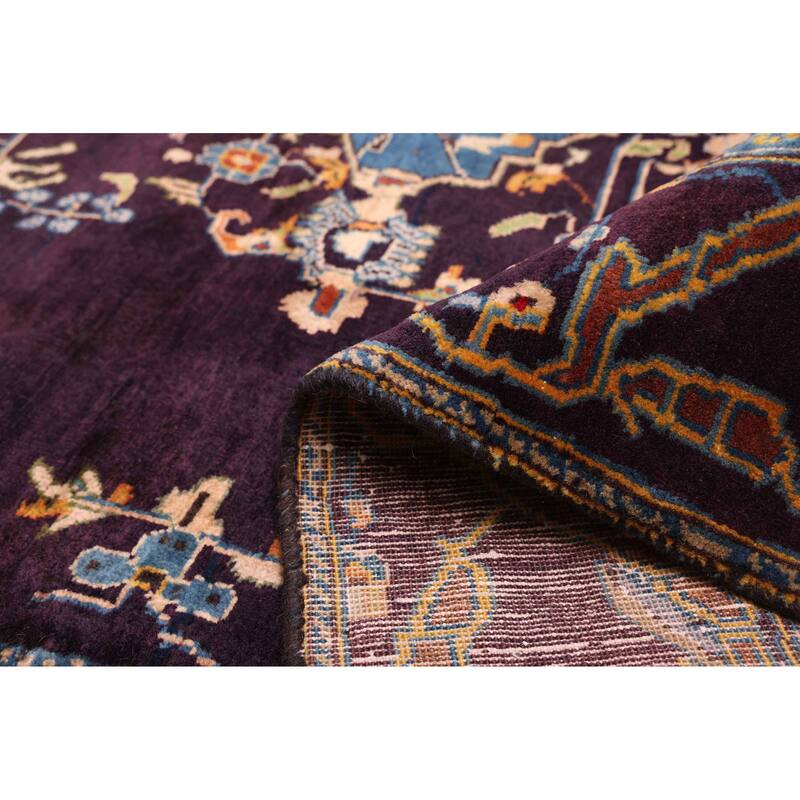 ECARPETGALLERY Hand-knotted Anatolian Vintage Dark Navy Wool Rug - 4'5 x 7'2