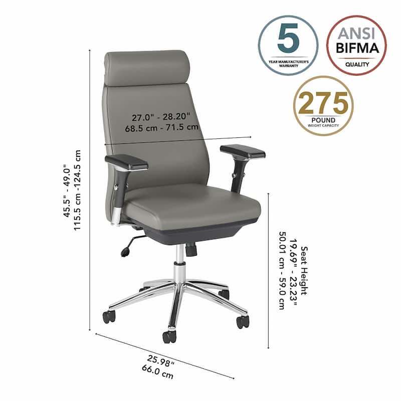 Bush Business Metropolis High Back Leather Executive Office Chair
