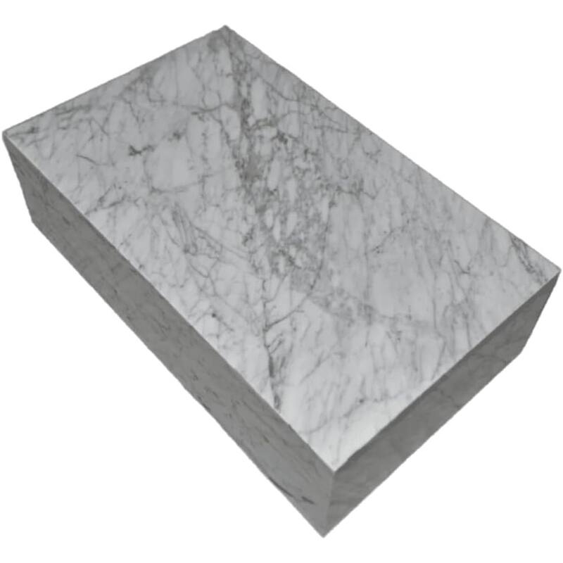 BETACH Genuine Marble Block Coffee Table - Carrara Marble