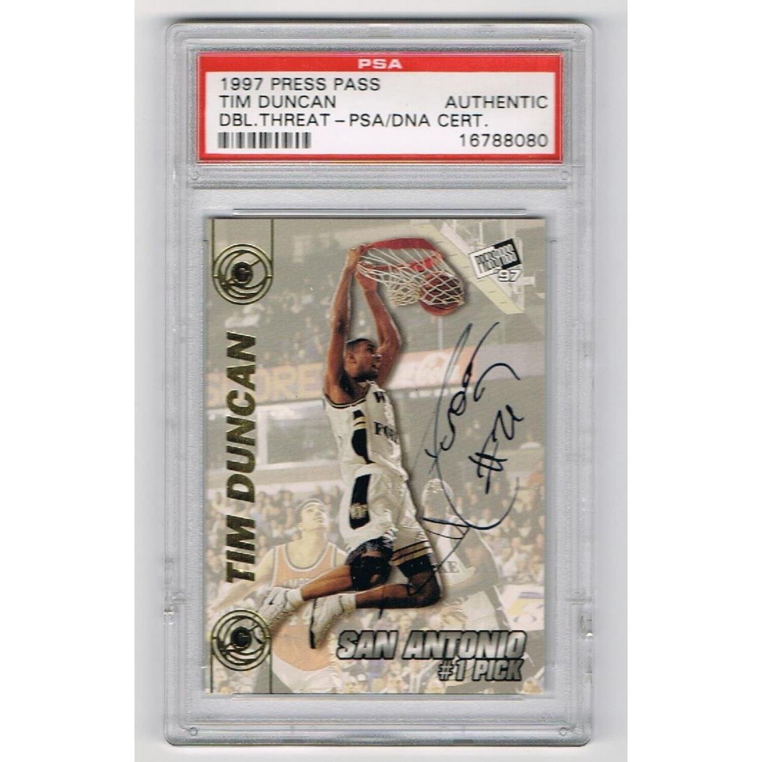 Shop Tim Duncan Autographed San Antonio Spurs Signed 1997 Press