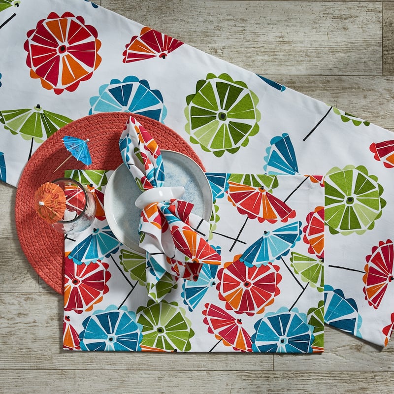 Split P White Parasol Table Runner 72''L - 15" x 72"
