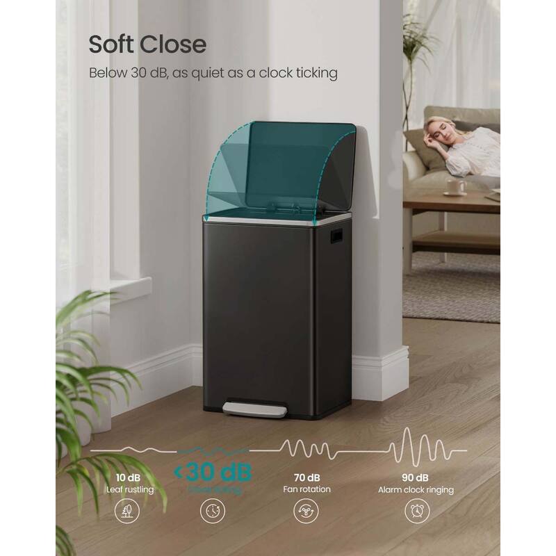 13-Gallon Trash Can with Soft-Close Lid
