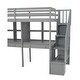 preview thumbnail 26 of 25, Stairway Twin Size Loft Bed with Double Desks and Storage Shelves, Wooden Loft Bed Frame with Storage Staircase & Guardrails