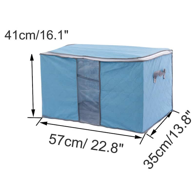 Household Quilt Clothes Blanket Pillow Dustproof Storage Bag Container - 22.8" x 16.1" x 13.8"(L*W*H) - Blue