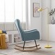 preview thumbnail 10 of 39, Velvet Armchair Wingback Comfy Rocker Chair with Thick Padded Seat for Nursery