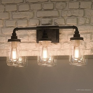 Shop Luxury Industrial Bathroom Light 11 H X 21 5 W With Shabby