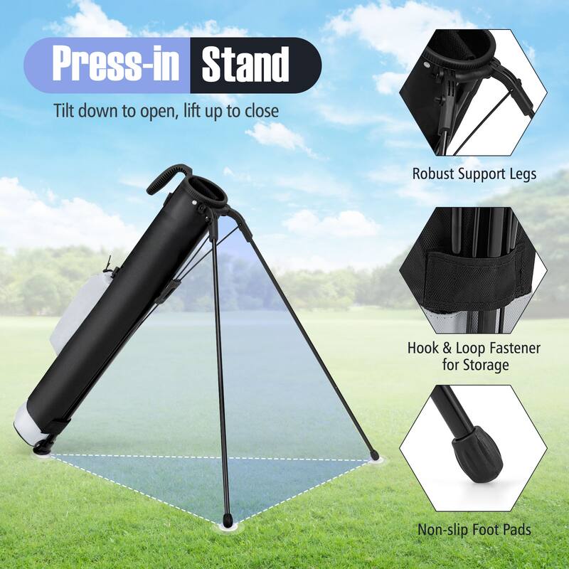 Gymax Lightweight Golf Stand Bag Par 3 & Executive Courses Carry Bag