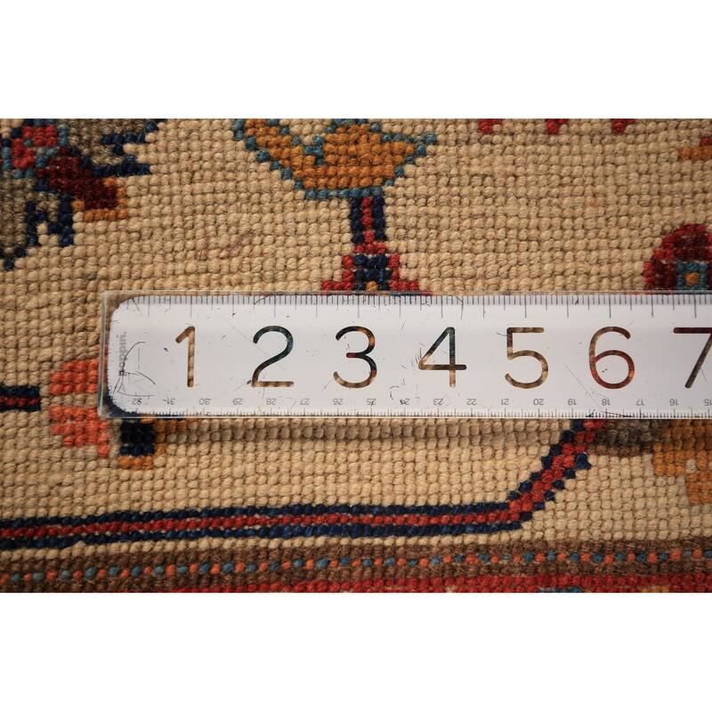 Vegetable Dye Heriz Serapi Area Rug Handmade Orange Wool Carpet - 9'2" x 11'10"