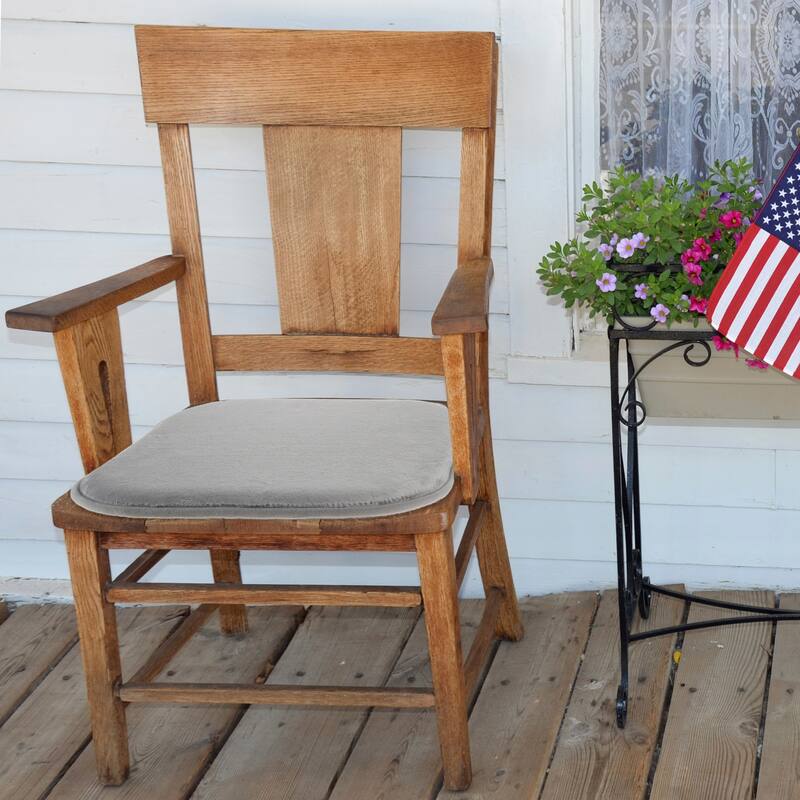 Memory Foam Chair Cushion- 16”x 16.25” Plush Chair Pad with Ties by Windsor Home