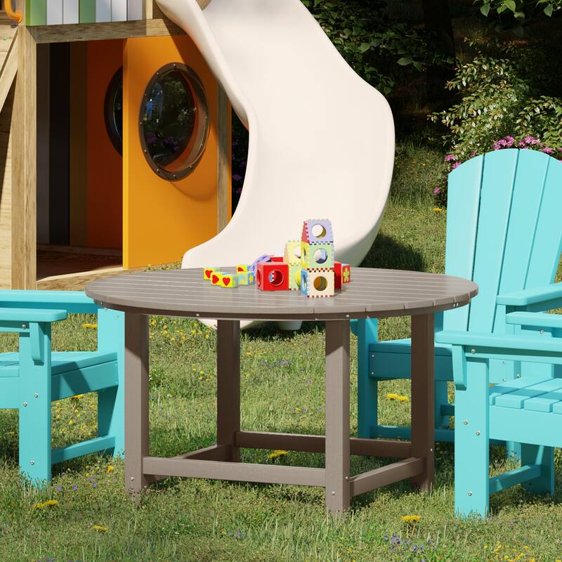 Polytrends Laguna Kids Outdoor 38" Round Poly Dining Table for Children