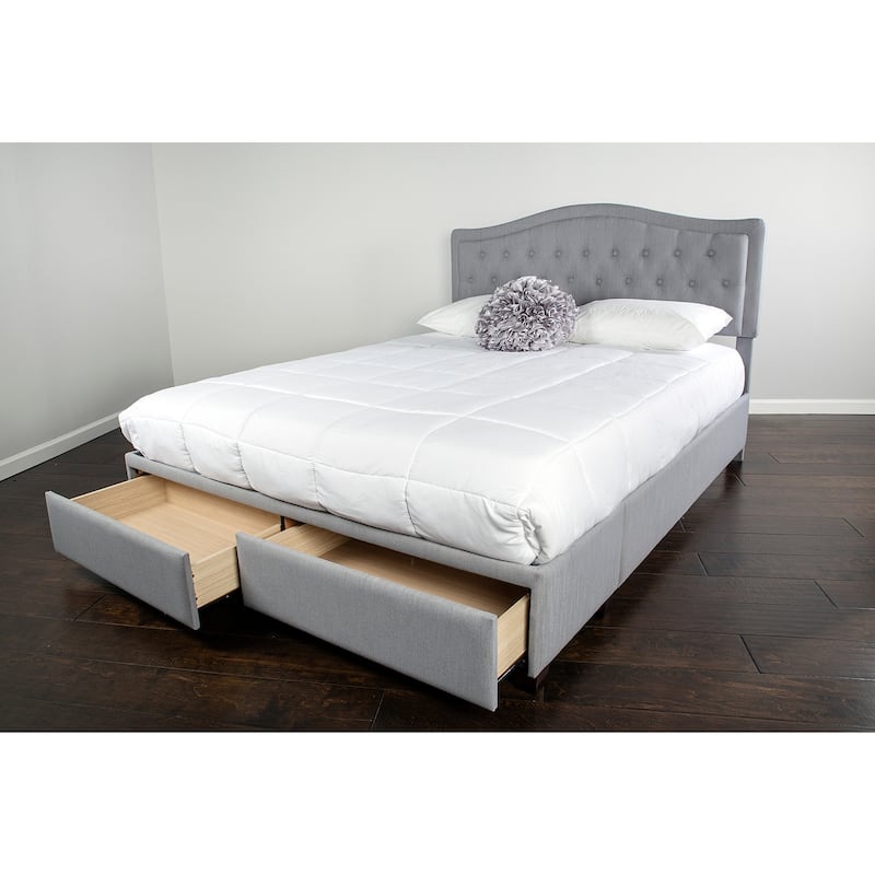 Queen Upholstered Storage Bed with Drawers