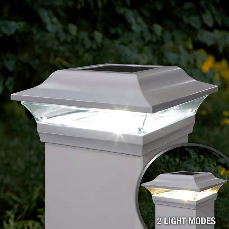 Classy Caps 5x5 White Aluminum Imperial Solar Post Cap (Set of 2)