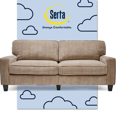Serta Palisades Upholstered 73" Sofas for Living Room Modern Design Couch, Straight Arms, Soft Upholstery, Tool-Free Assembly