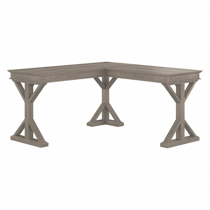 Homestead 60W Farmhouse L Shaped Desk by Bush Furniture