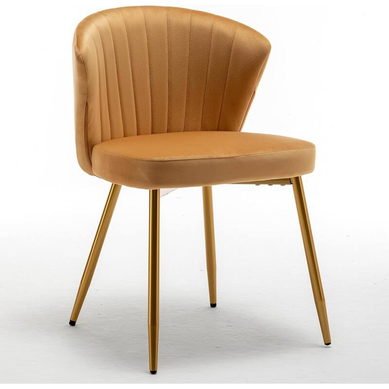 Modern Velvet Accent Chair with Channel-Tufted Design Comfortable and Trendy Armless Seat