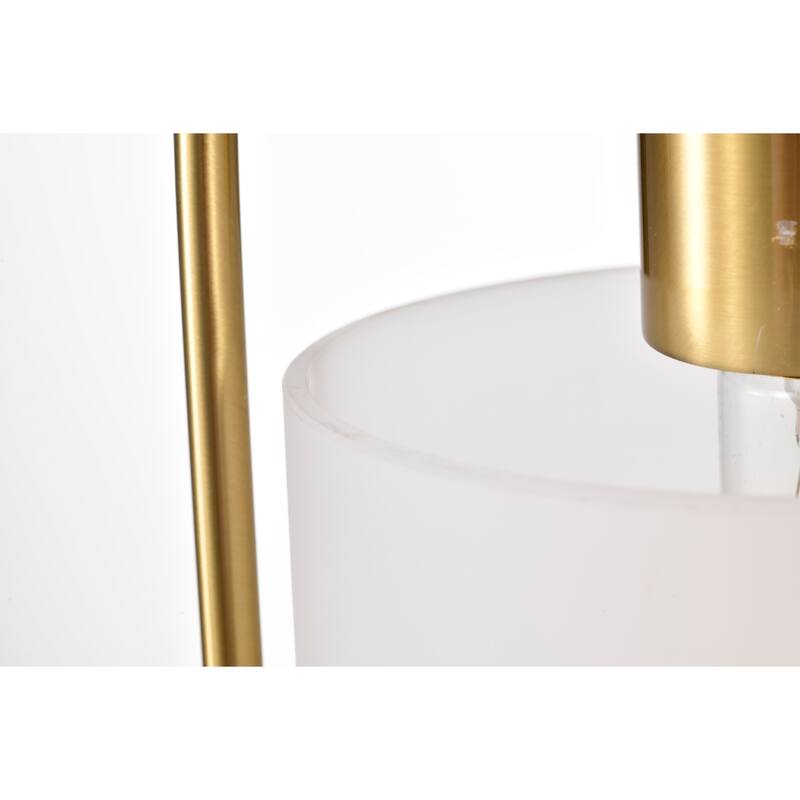 Brass and Frosted Glass Pendant Ceiling Lamp
