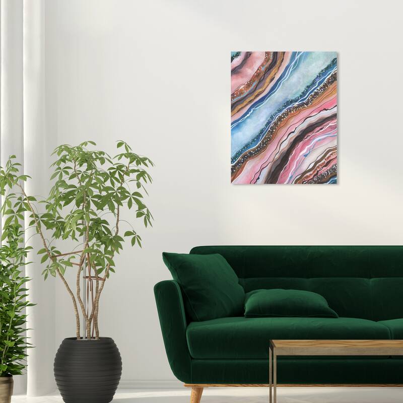 Wynwood Studio Abstract Spirited Away Pink and Modern & Contemporary Wall Art Canvas Print - 24 x 20
