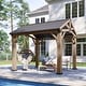 preview thumbnail 17 of 62, Aoxun Outdoor Cedar Wood Gazebo with Double Hardtop Roof 10×10 - Single Roof