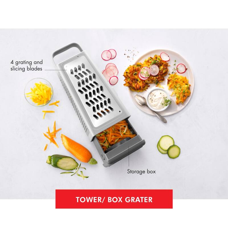 ZWILLING Z-Cut Box/Tower Grater - Grey - 1 unit