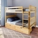 preview thumbnail 4 of 33, Max and Lily Full over Full Bunk Bed with Storage Drawers Natural