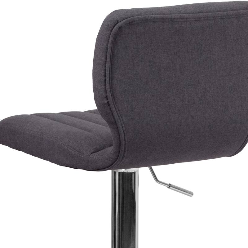 Contemporary Chrome Adjustable Bar Stool - 16.5"W x 19"D x 34.5" - 43"H