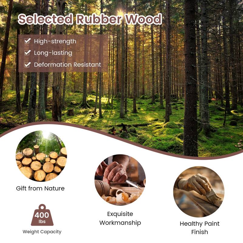 Set of 2 Black and Brown Folding Dining Chairs with Padded PU Leather Seat and Solid Wood - 19.5" x 16" x 34" (L x W x H)