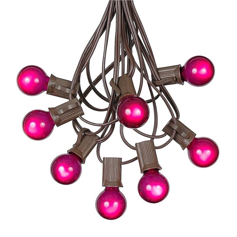 25 Foot G30 Outdoor Globe Patio String Lights - Set of 25 G30 Globe Bulbs - Purple