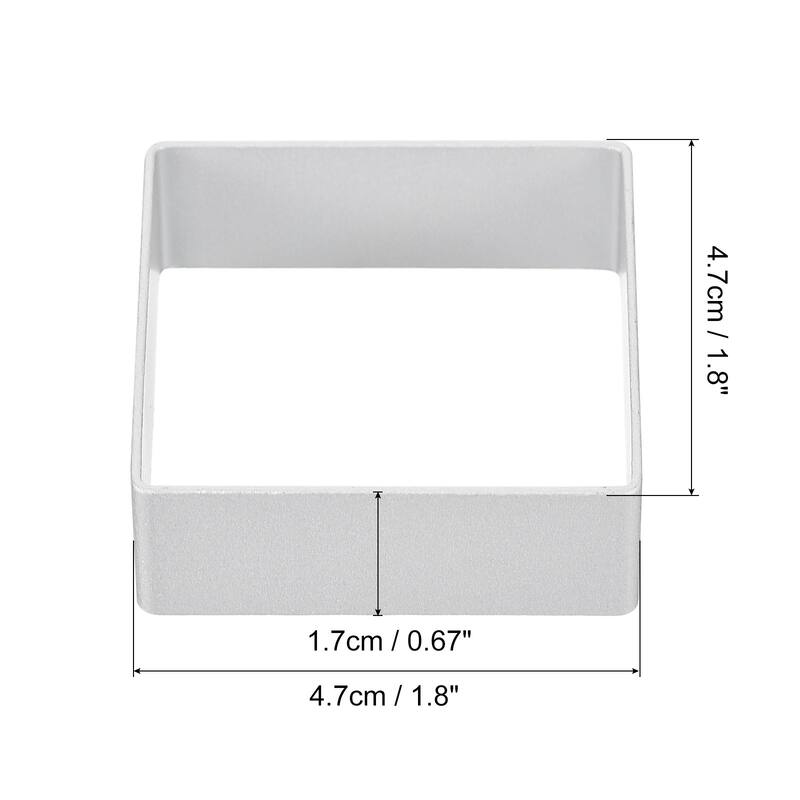 4pcs Metal Cookie Cutters Set, Aluminum Alloy Square Cookie Cutter, Silver - Silver