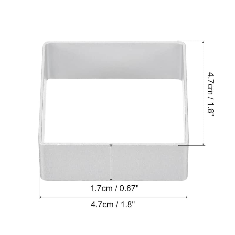 8pcs Metal Cookie Cutters Set, Aluminum Alloy Square Cookie Cutter, Silver - Silver