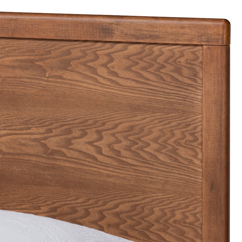 Hiro Mid-Century Modern Walnut Finished Wood Twin Size Platform Bed