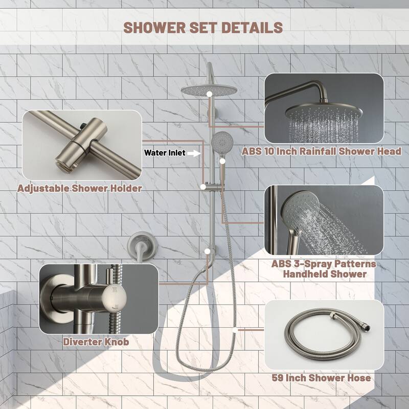 Dual Function Wall Mount Integrated Shower System with Control Valve Shower