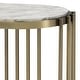 preview thumbnail 6 of 6, Roberts Glam Brass and White 42-inch Faux Marble 1-Shelf Drum Sofa Table by Furniture of America