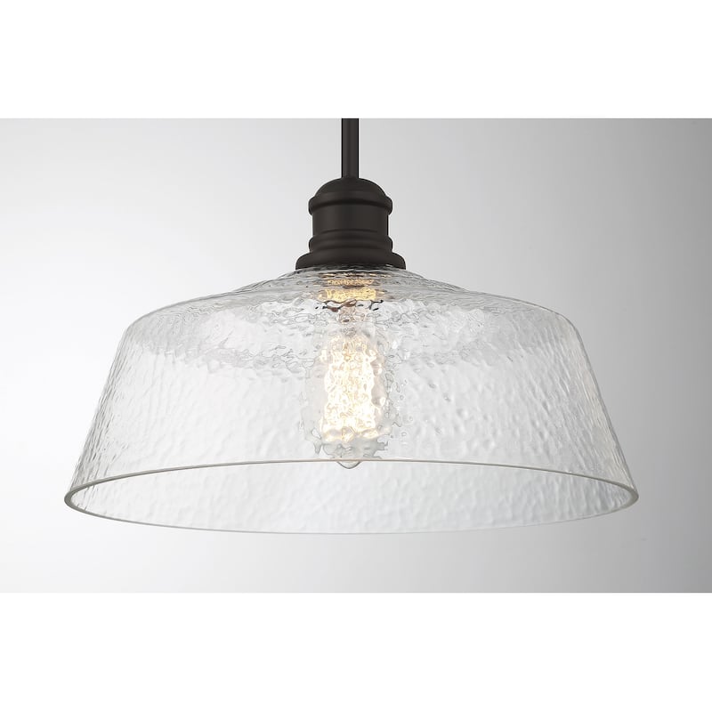 Bellevue SH23830 15" Wide Pendant with a patterned glass dome shade