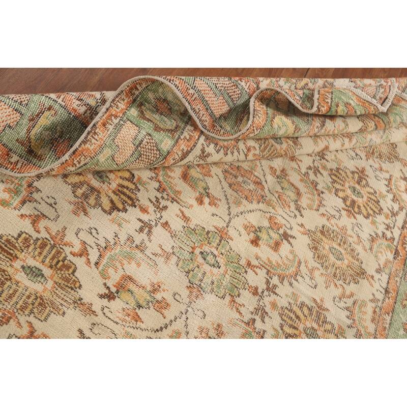 Distressed Sparta Turkish Vintage Area Rug Hand-Knotted Wool Carpet - 5'3"x 8'11"