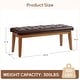 preview thumbnail 14 of 57, Button-Tufted Bench for End of Bed, Entryway Bench Beige/ Black/ Brown Solid Wood, Leather, Fabric 44-inch