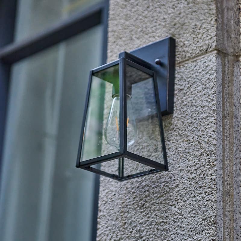 1 light 5 inch black iron outdoor wall sconce